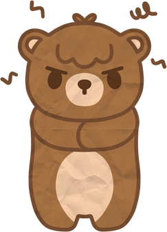 Doodle Paper Sticker Annoyed Bear